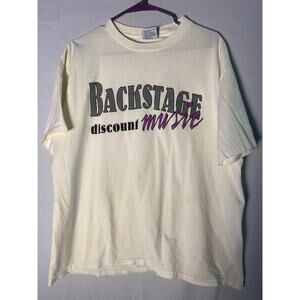All Sport Backstage Discount Music Graphic Print White Shirt Men's Size XL